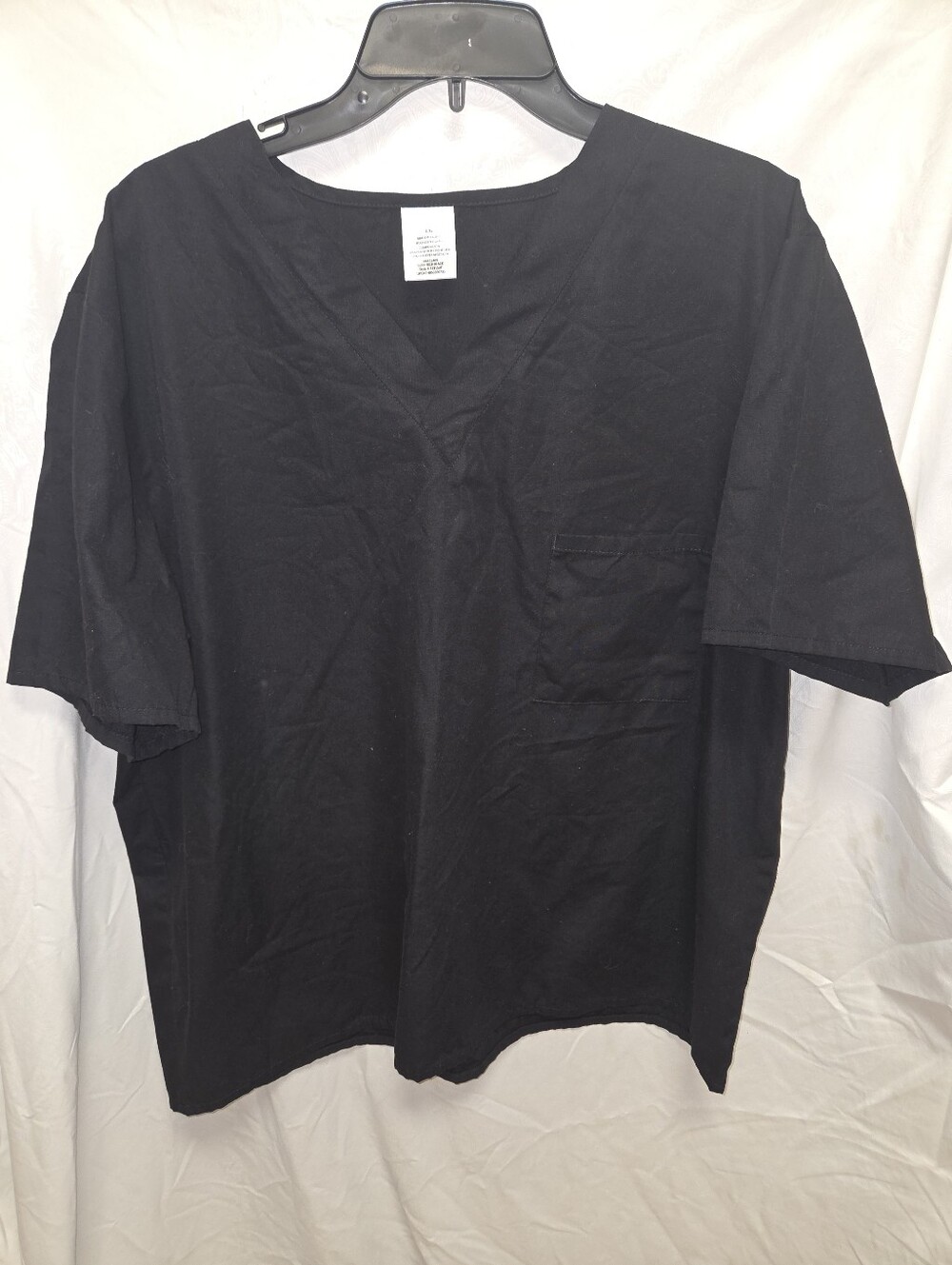 Men's Large Scrub Black Shirt 1 Breast Pocket